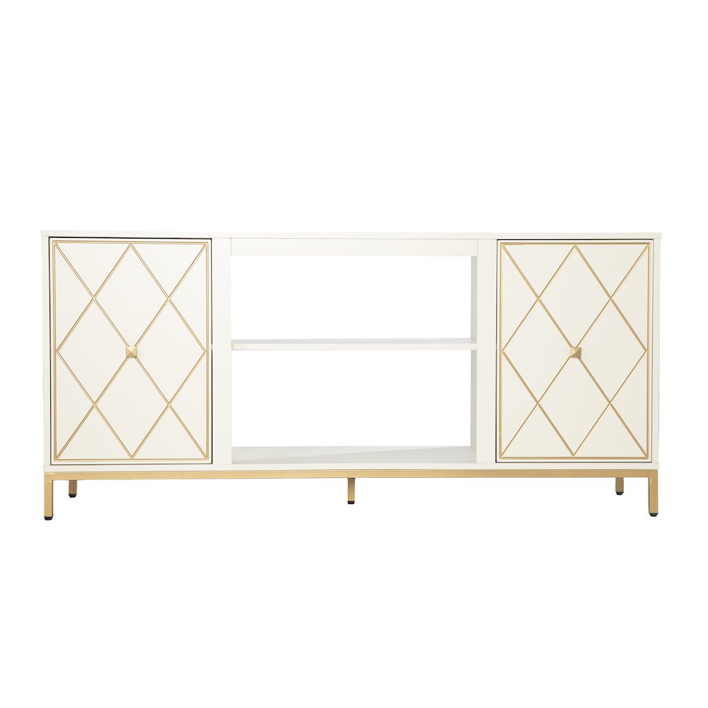 Marradi Media Console Storage in White Color. Picture 2