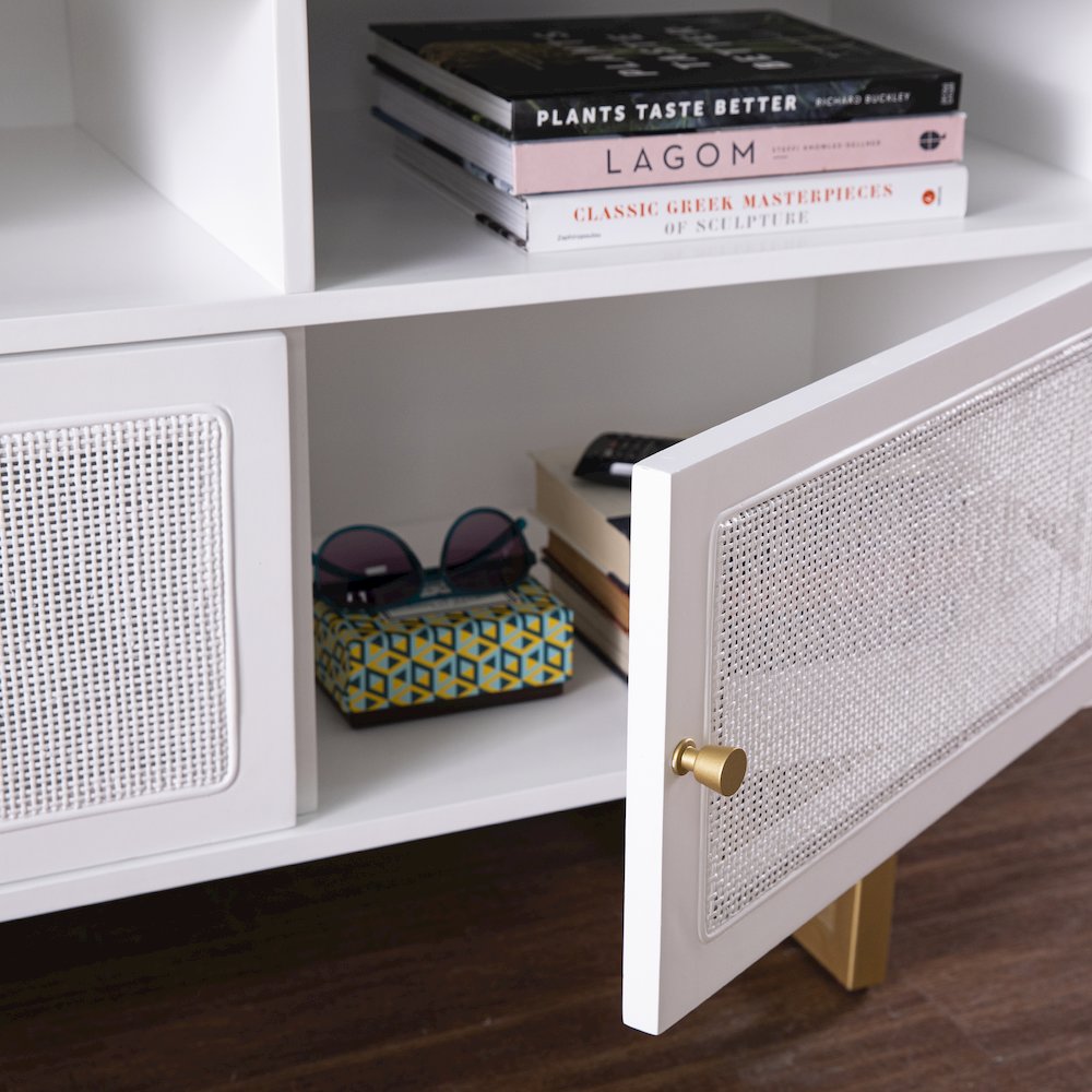 Mursley Media Cabinet Storage in White Color. Picture 4