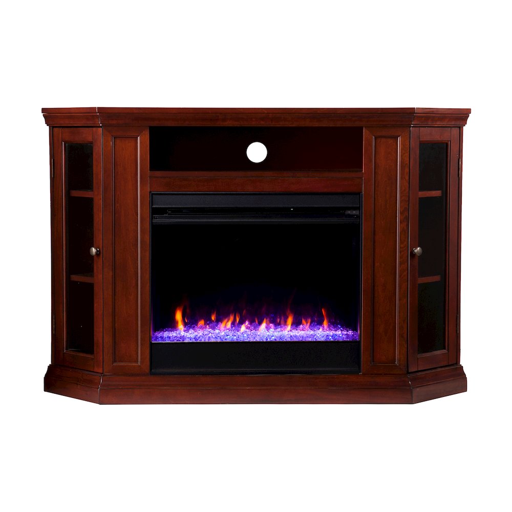 Claremont Color Changing Convertible Fireplace in Brown Color. Picture 2