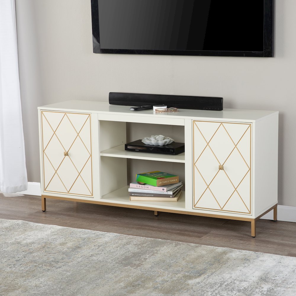 Marradi Media Console Storage in White Color. Picture 3
