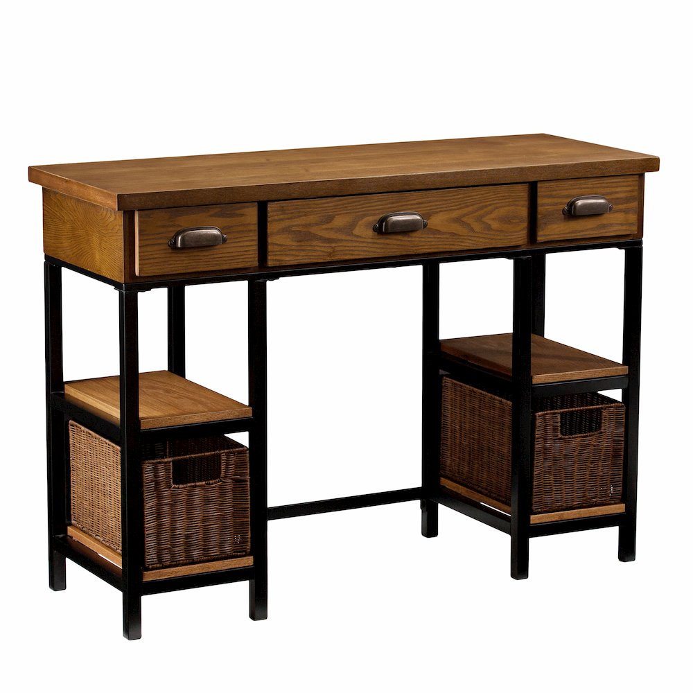 Mirada Desk with Drawers in Brown Color. Picture 1