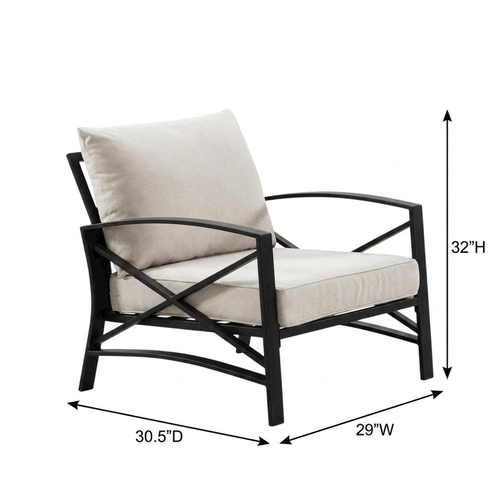3-Piece Outdoor Patio Furniture Set with Loveseat and 2 Chairs in Bronze Finish. Picture 8