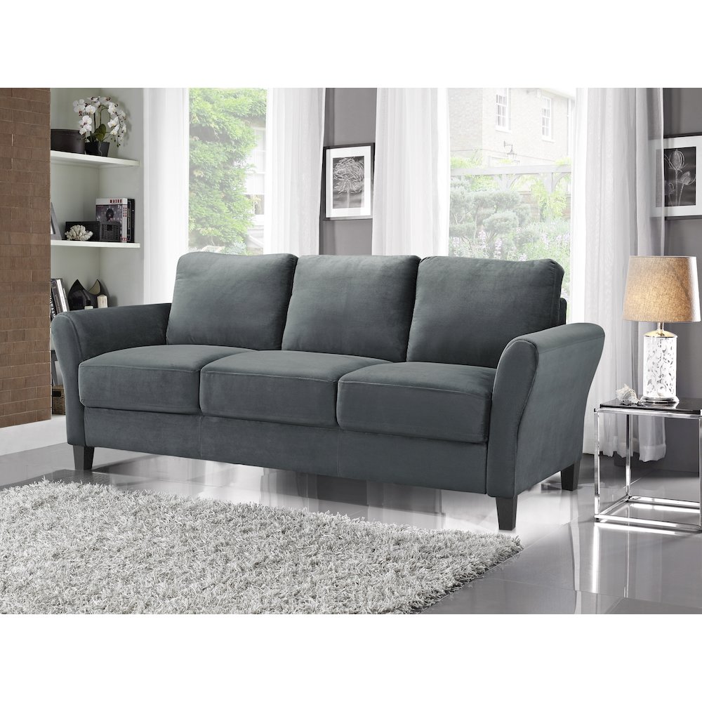 Westin Sofa Rolled Arm Dark Grey. Picture 9