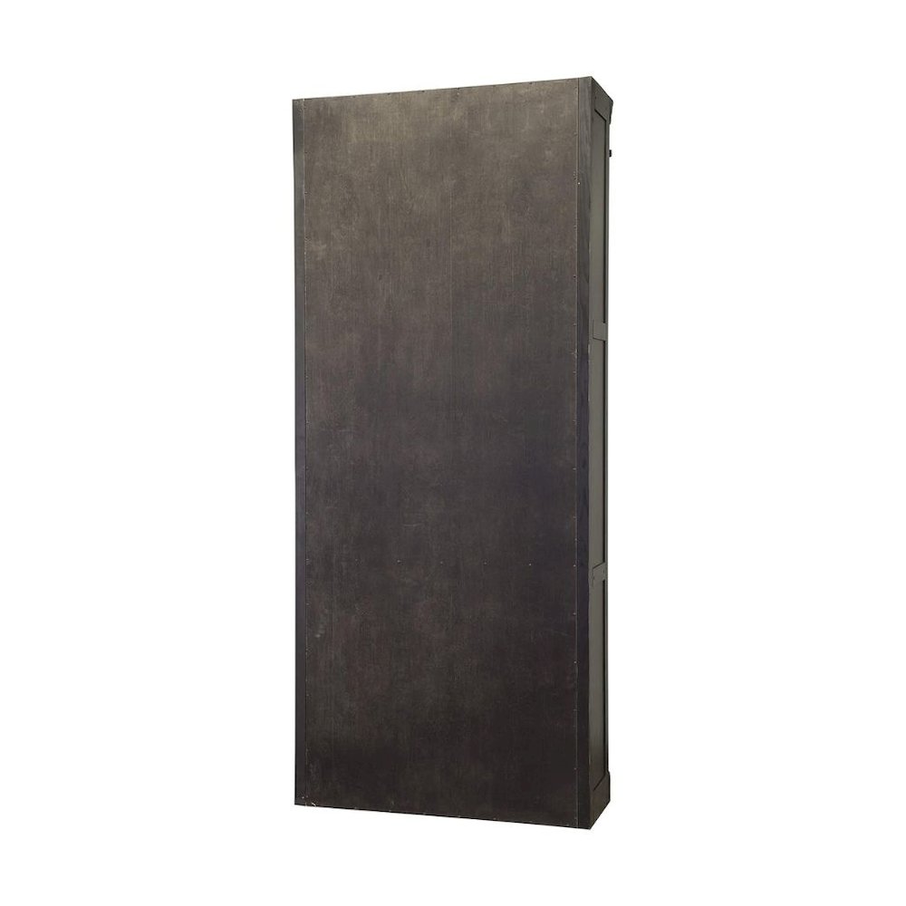 8-Foot Tall Wood Bookcase with 4 Adjustable Shelves, Steel Frame, Black. Picture 4