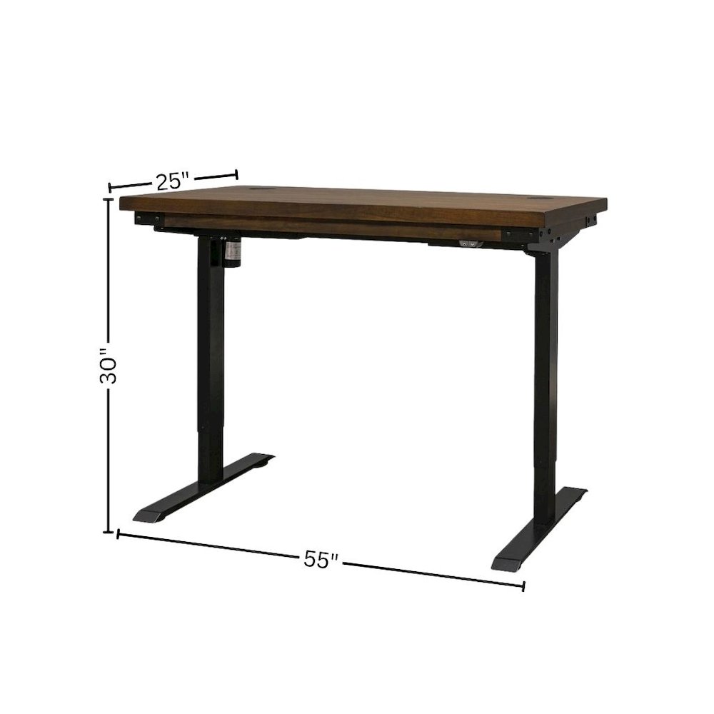 Rustic Electric Sit/Stand Desk, Height Adjustable 30"-45", Brown. Picture 7