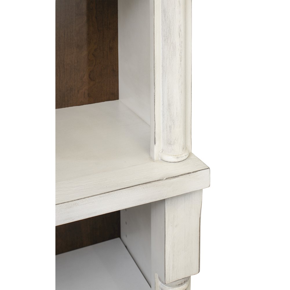 Durham Rustic 8' Wood Bookcase With Doors, White. Picture 4