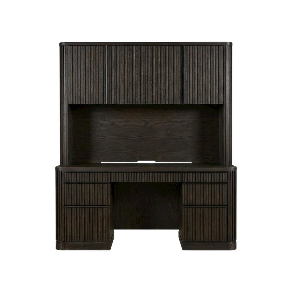 Contemporary Modern Credenza in Neutral Finish with Ample Storage. Picture 4