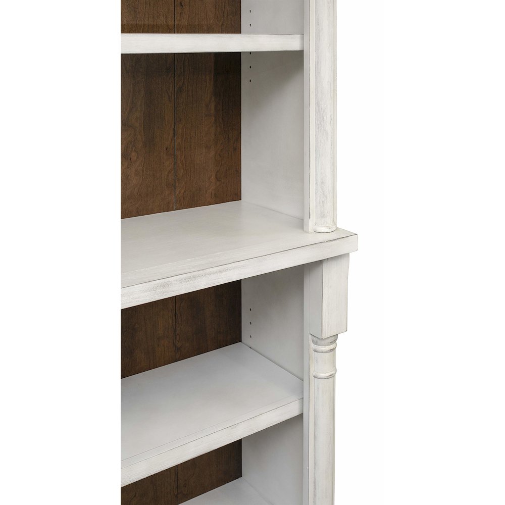 Durham Three Rustic Open 8' Wood Bookcases, White. Picture 4