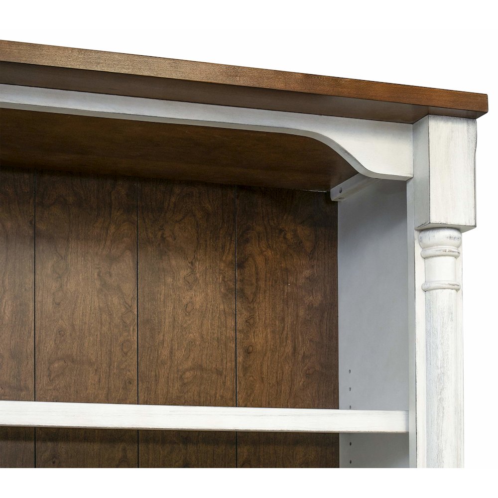 Durham Three Rustic Open 8' Wood Bookcases, White. Picture 5