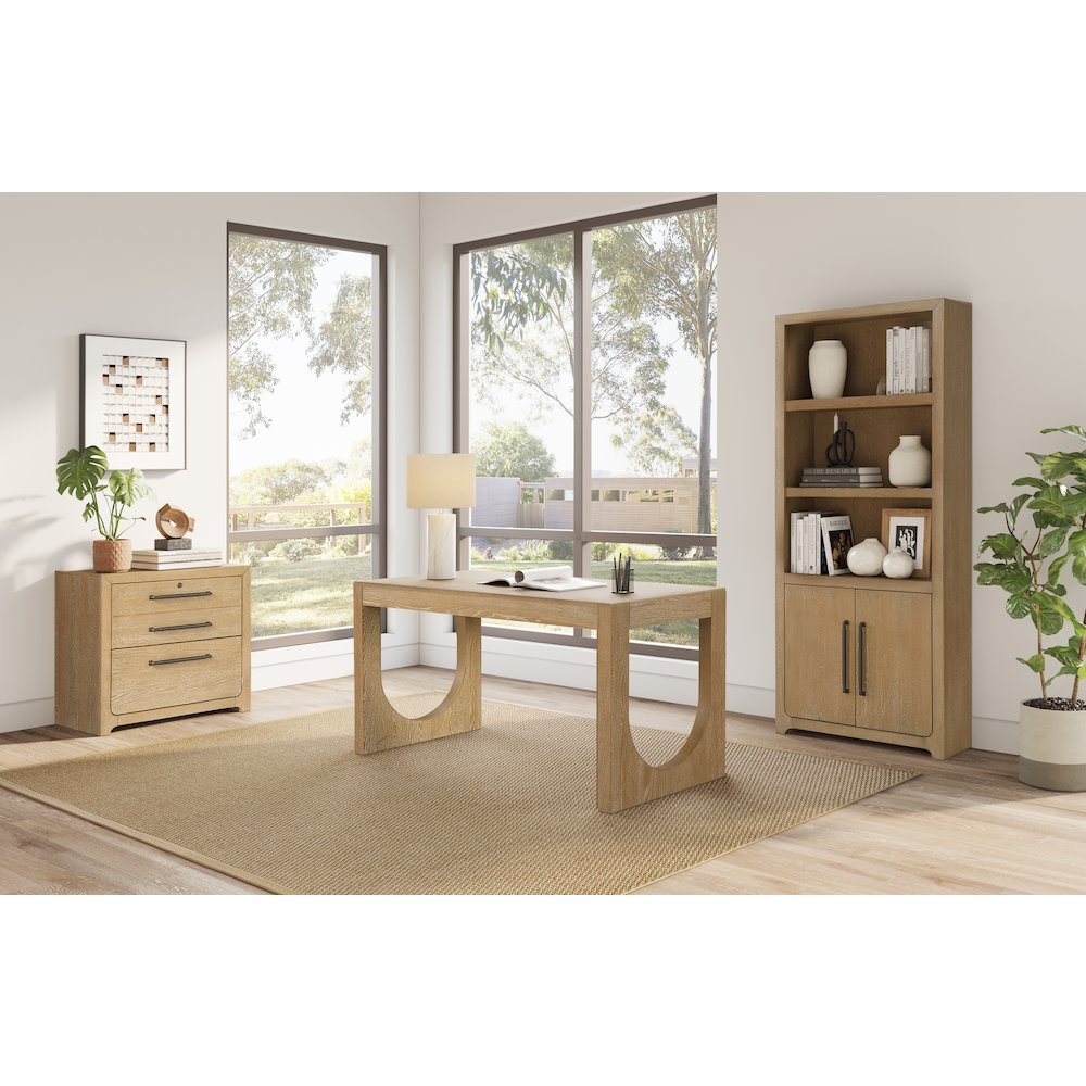 Canyon Drive Modern Wood Lateral File, Light Brown. Picture 13