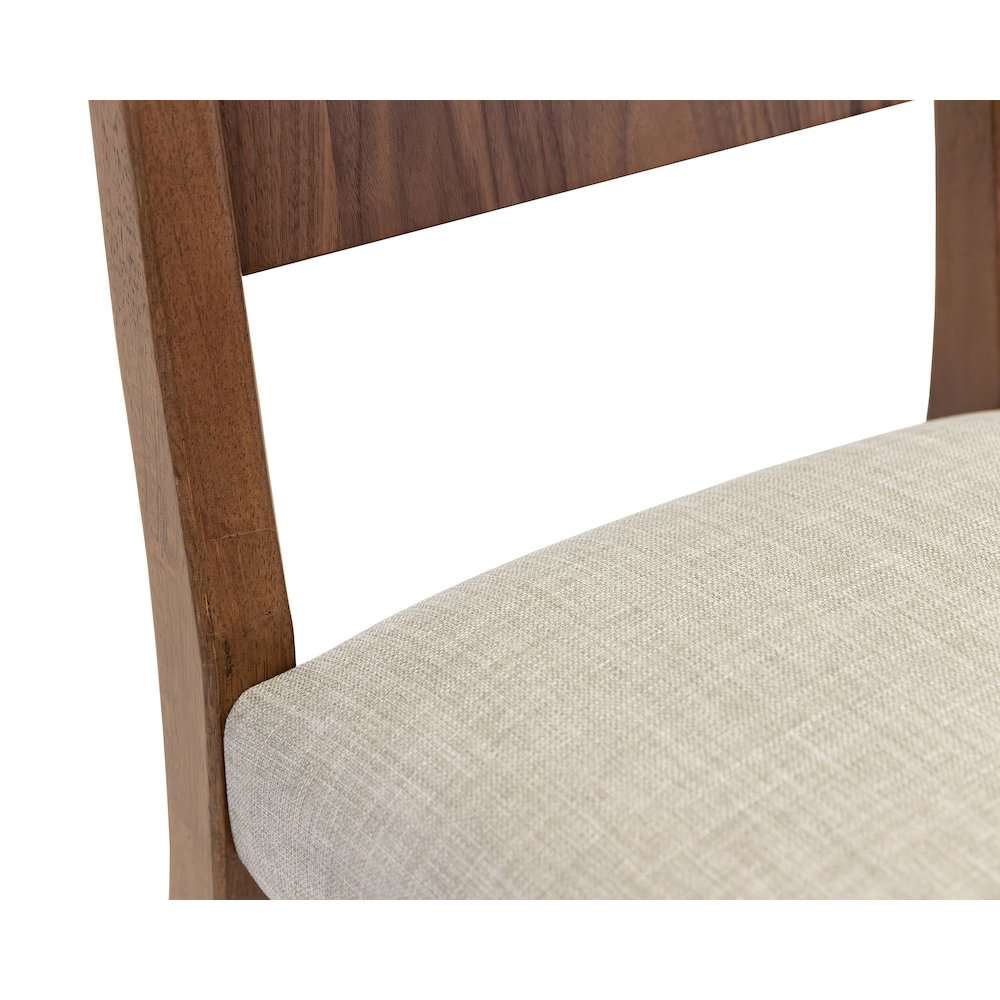 Mid-Century Modern Wood Kitchen Dining Table with Six Chairs, Brown. Picture 14