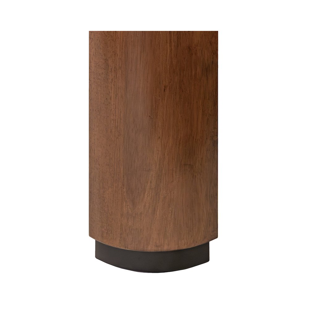 Mid-Century Modern Wood Kitchen Dining Table with Six Chairs, Brown. Picture 17