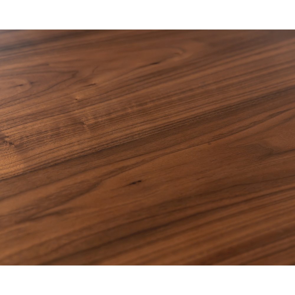 Mid-Century Modern Wood Kitchen Dining Table with Six Chairs, Brown. Picture 18