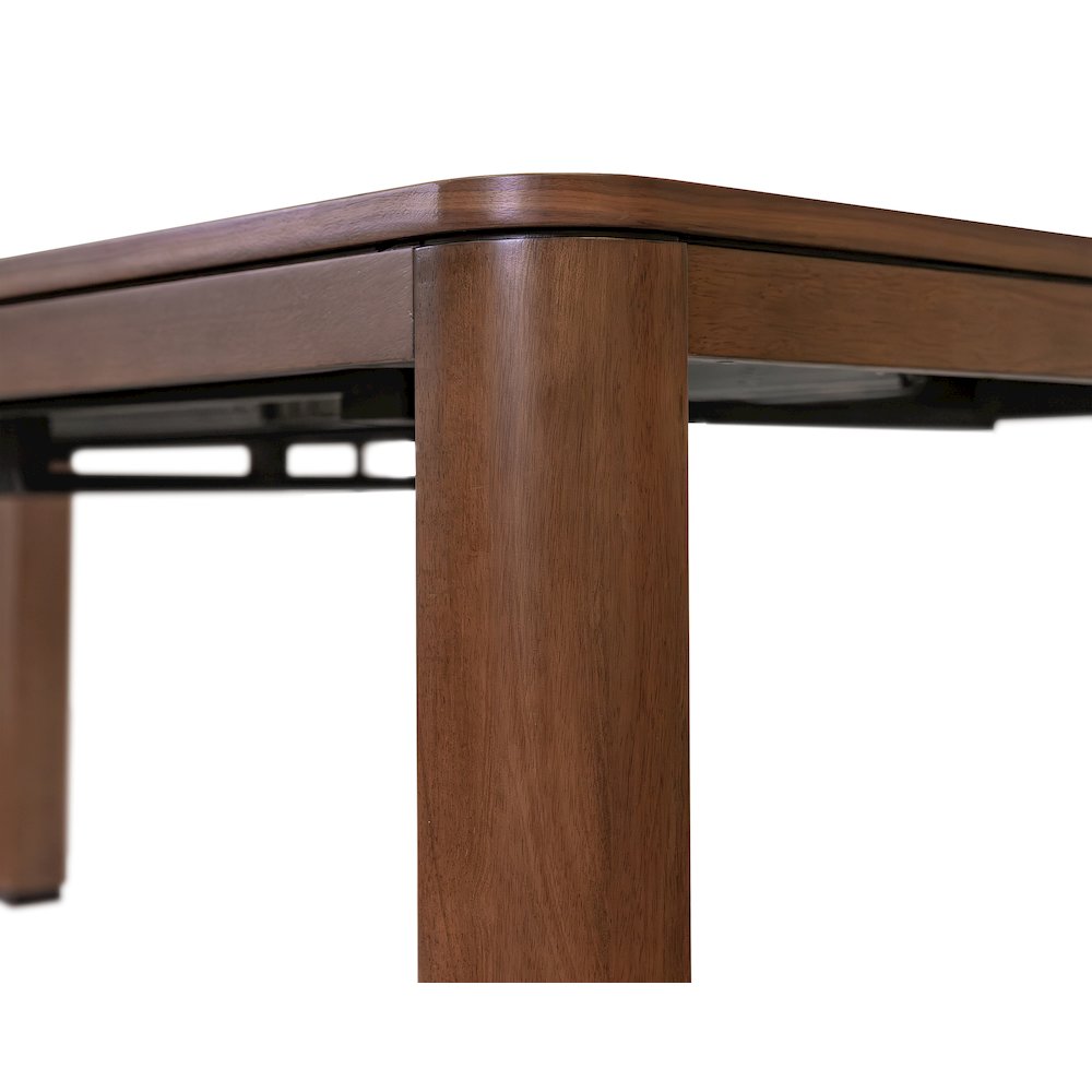 Mid-Century Modern Wood Kitchen Dining Table with Six Chairs, Brown. Picture 20