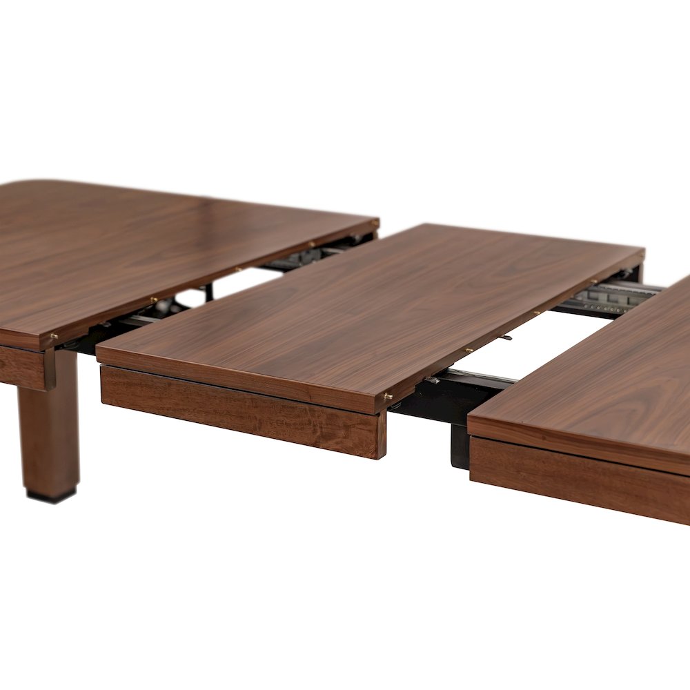 Mid-Century Modern Wood Kitchen Dining Table with Six Chairs, Brown. Picture 21