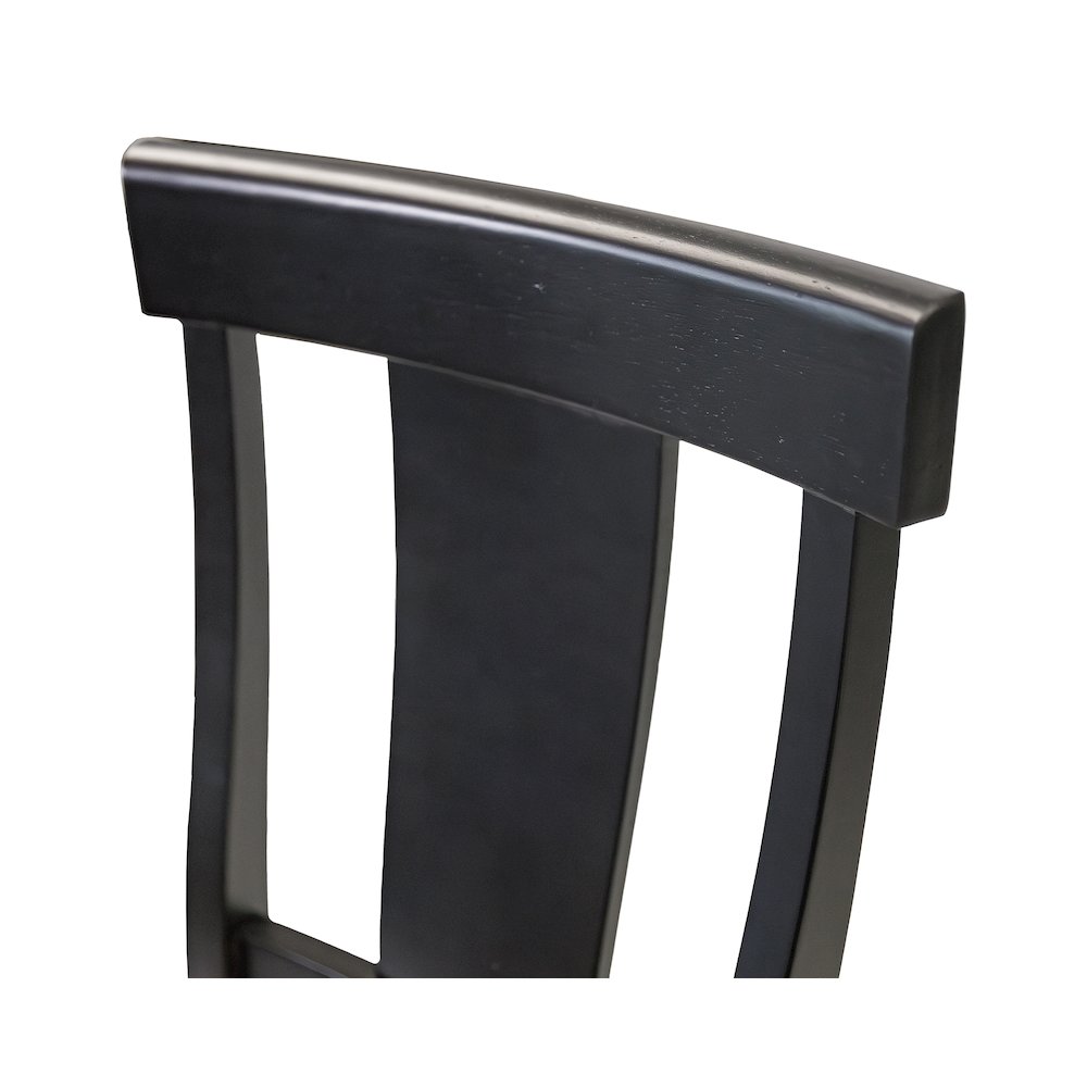 Hartford Traditional Wood Kitchen Extension Dining Table and Six Chairs, Black. Picture 10