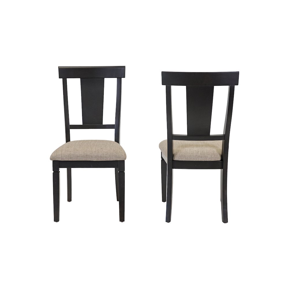 Hartford Traditional Wood Kitchen Extension Dining Table and Six Chairs, Black. Picture 3