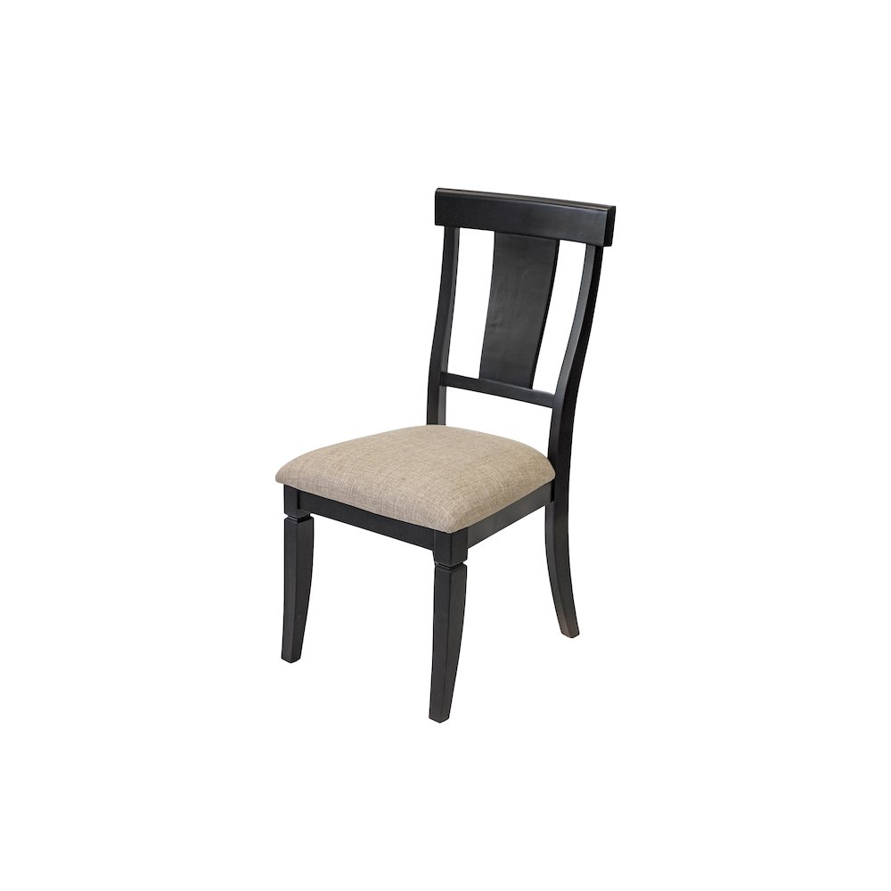 Hartford Traditional Wood Kitchen Extension Dining Table and Six Chairs, Black. Picture 4
