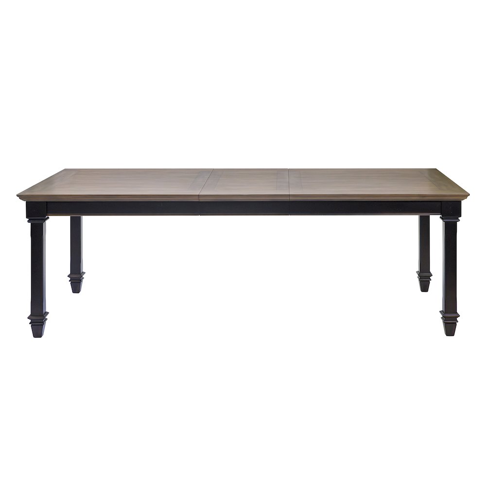 Hartford Traditional Wood Kitchen Extension Dining Table and Six Chairs, Black. Picture 1