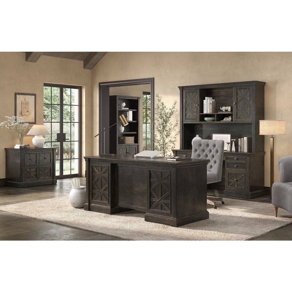Kingston Wood Double Pedestal Executive Desk, Fully Assembled. Picture 3