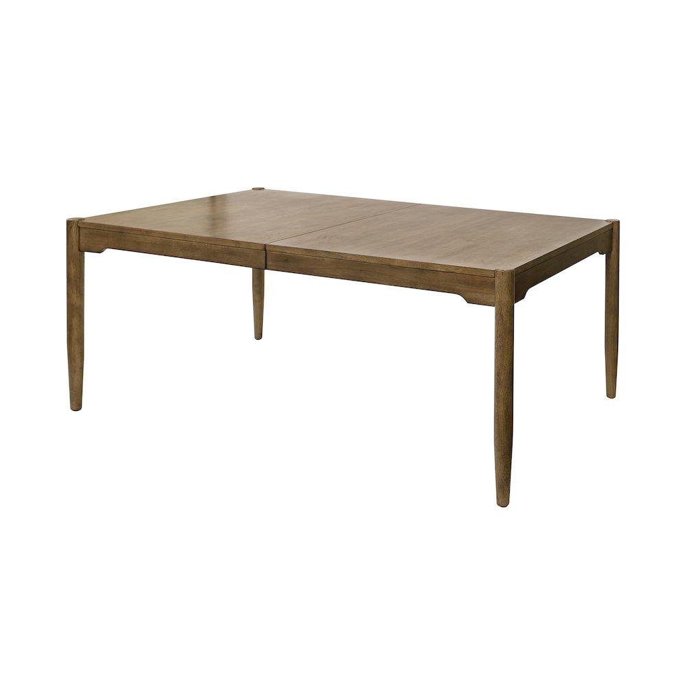 Lachlan Modern Wood Rectangular Kitchen Dining Table with Eight Chairs, Brown. Picture 1