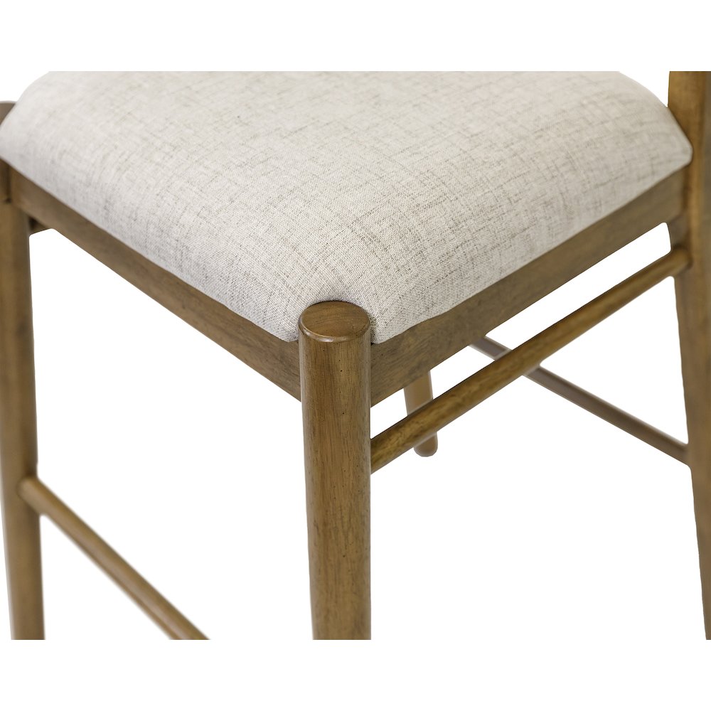 Lachlan Modern Wood Square Counter Height Kitchen Table with Four Chairs, Brown. Picture 13