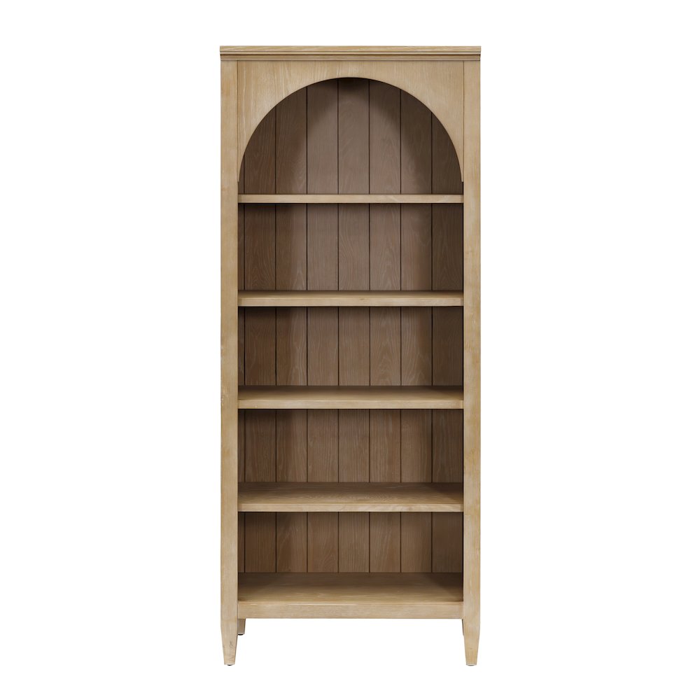 Laurel Modern Wood Open Bookcase Wall, Light Brown. Picture 3