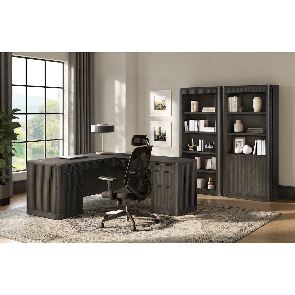 Tulane Executive Open Bookcase, Brown. Picture 5