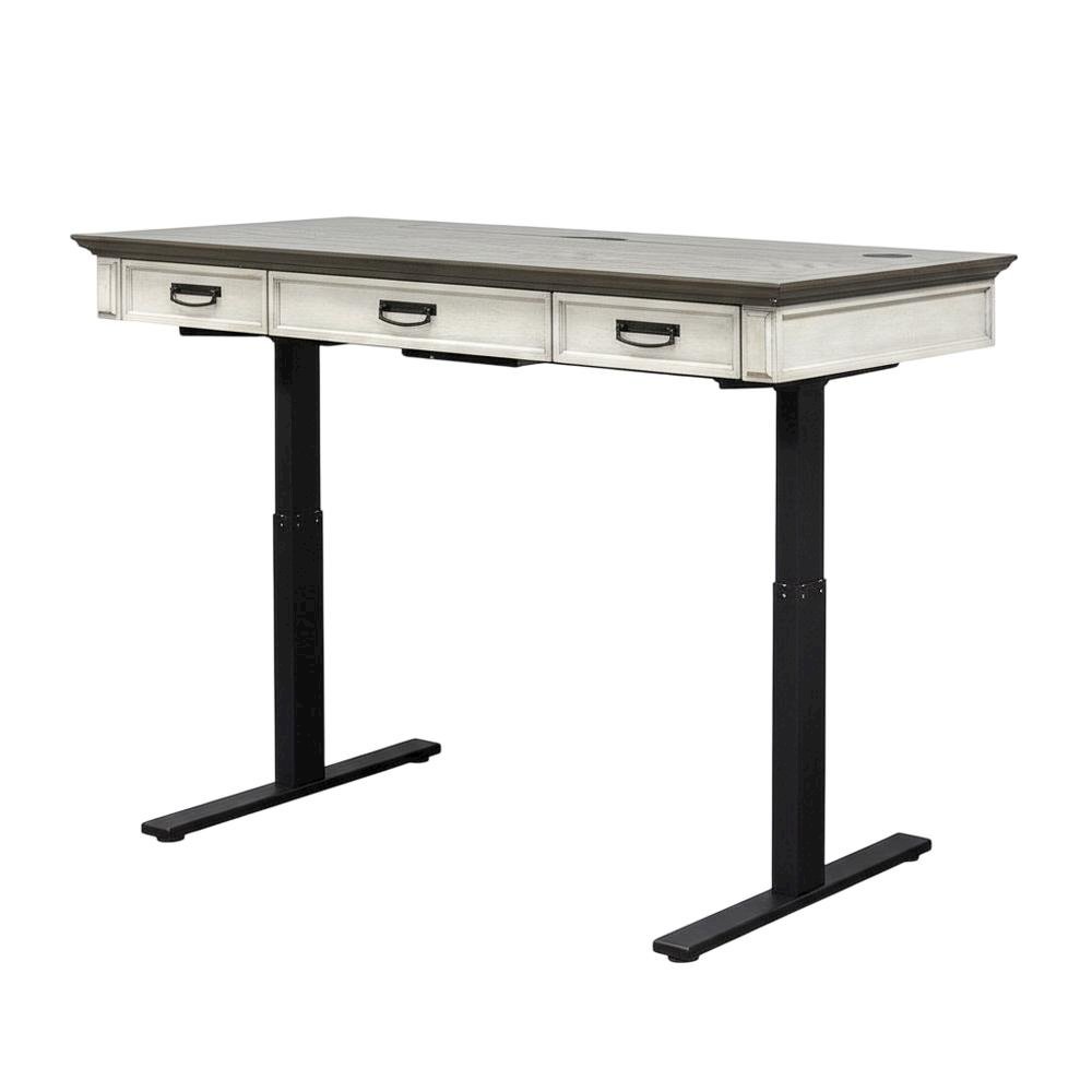 White Wood Writing Desk With Classic Rustic Design For Home Office Use. Picture 1