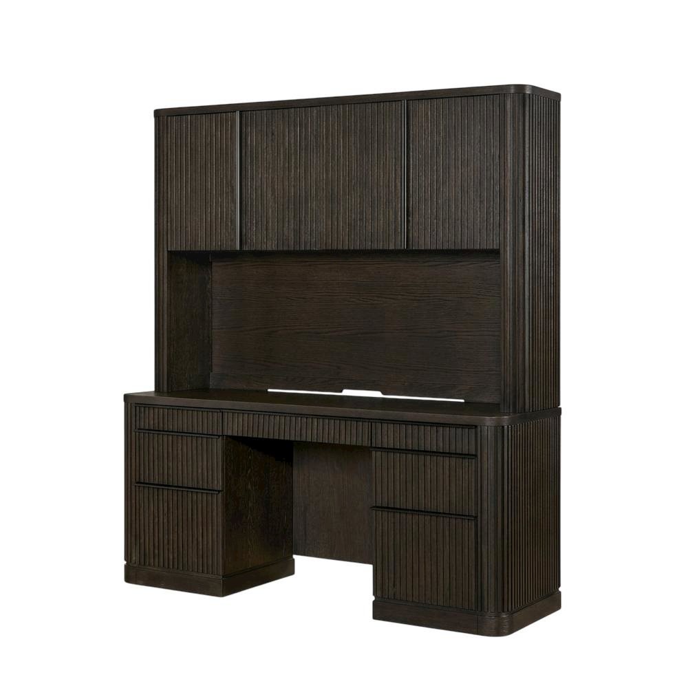 Contemporary Modern Credenza in Neutral Finish with Ample Storage. Picture 1