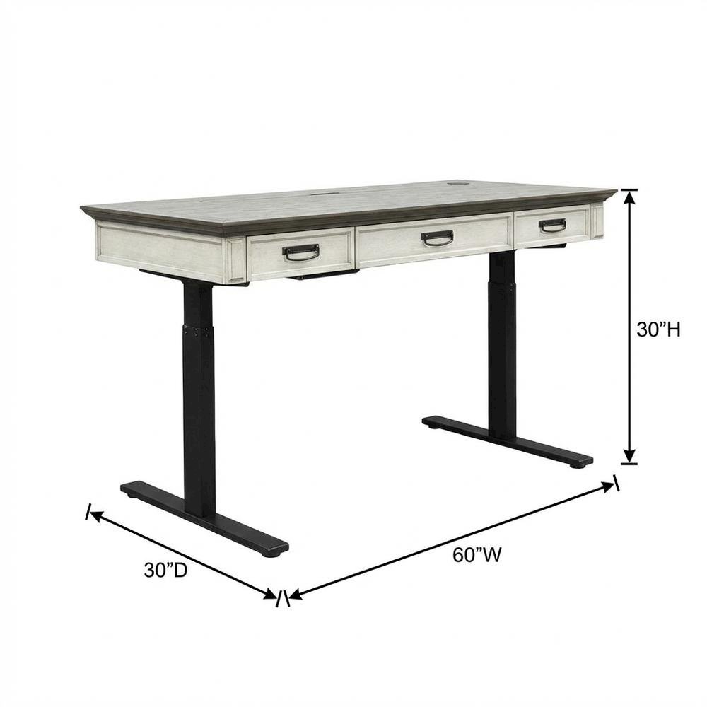 White Wood Writing Desk With Classic Rustic Design For Home Office Use. Picture 7