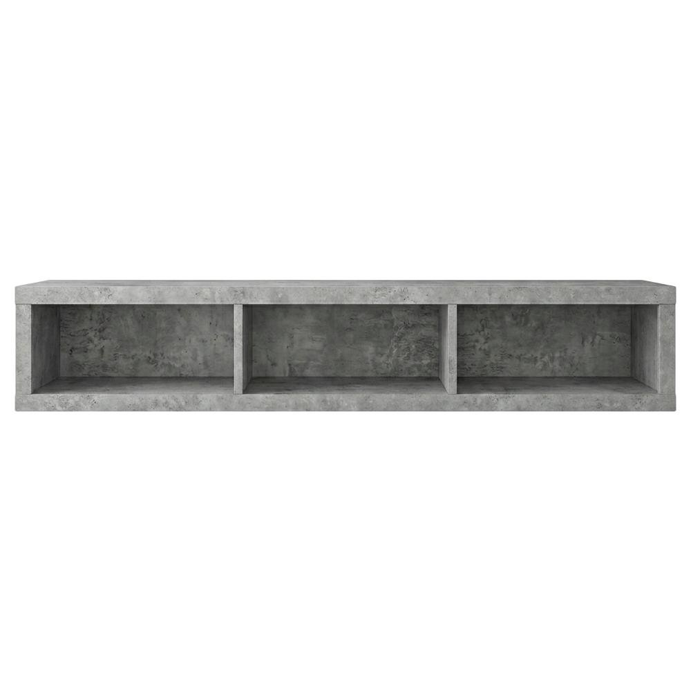 Floating TV Stand Wall Mounted Console, Gray Wood Entertainment Shelf. Picture 4