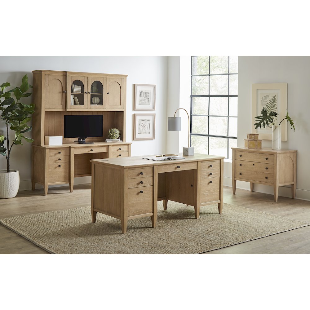 Laurel Wood Double Pedestal Desk, Wood Office Desk. Picture 14