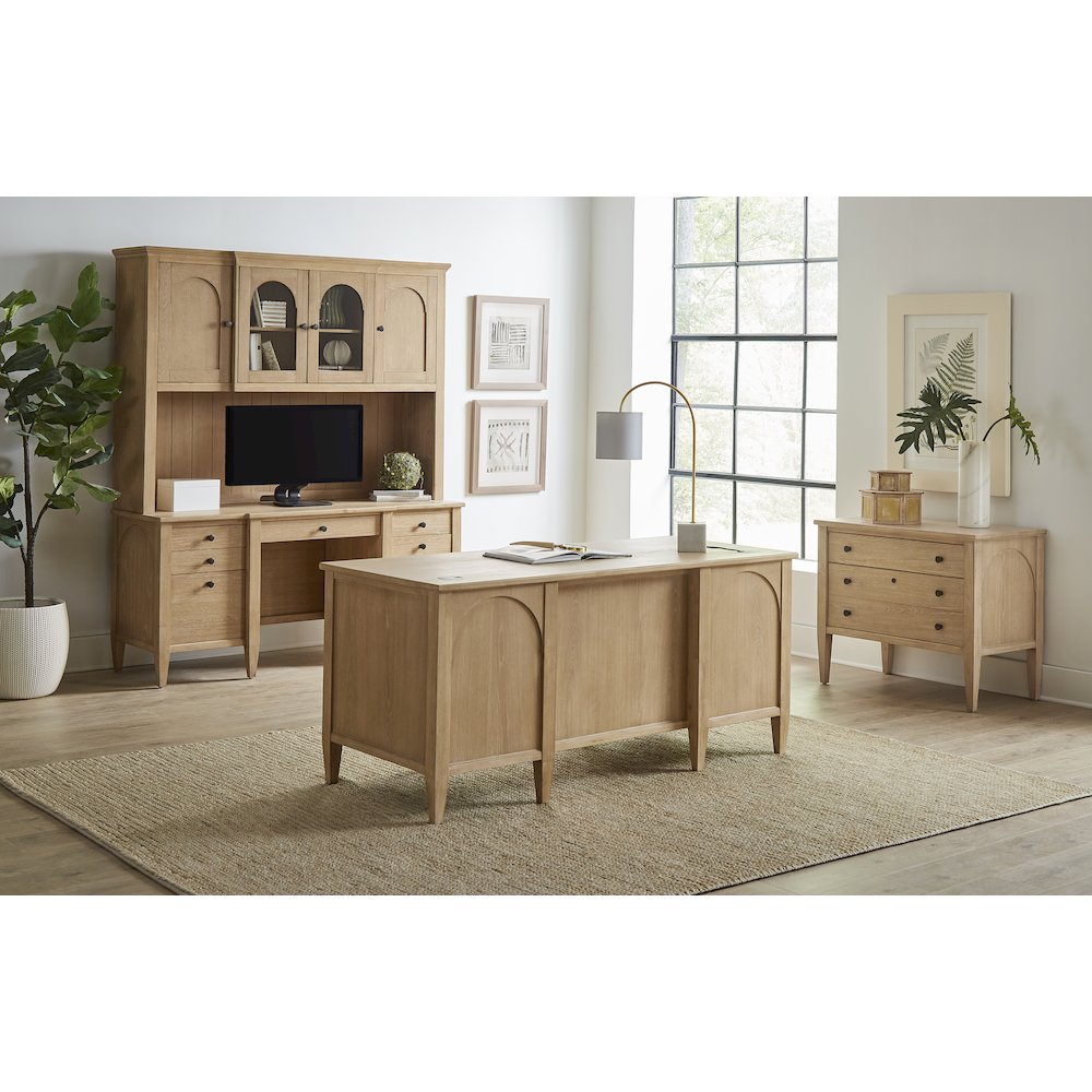 Laurel Wood Double Pedestal Desk, Wood Office Desk. Picture 4