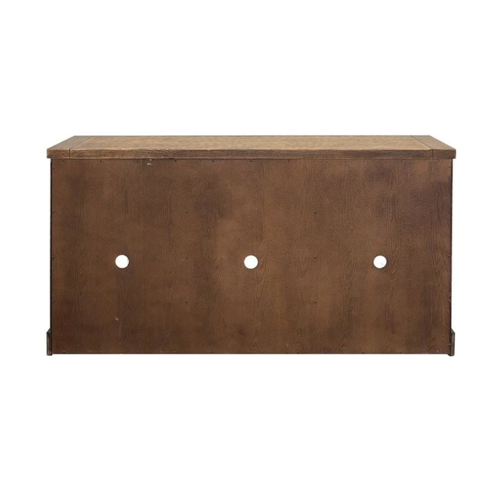 Avondale 60" TV Console, Barn Door, Brown. Picture 2