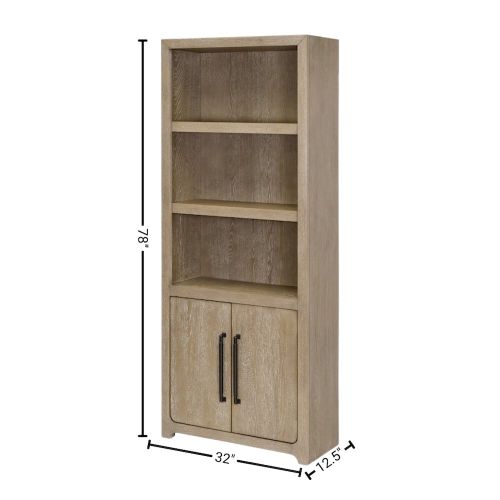 Wood Bookcase with Doors and Storage, Tall Bookshelf with Enclosed Shelves. Picture 13