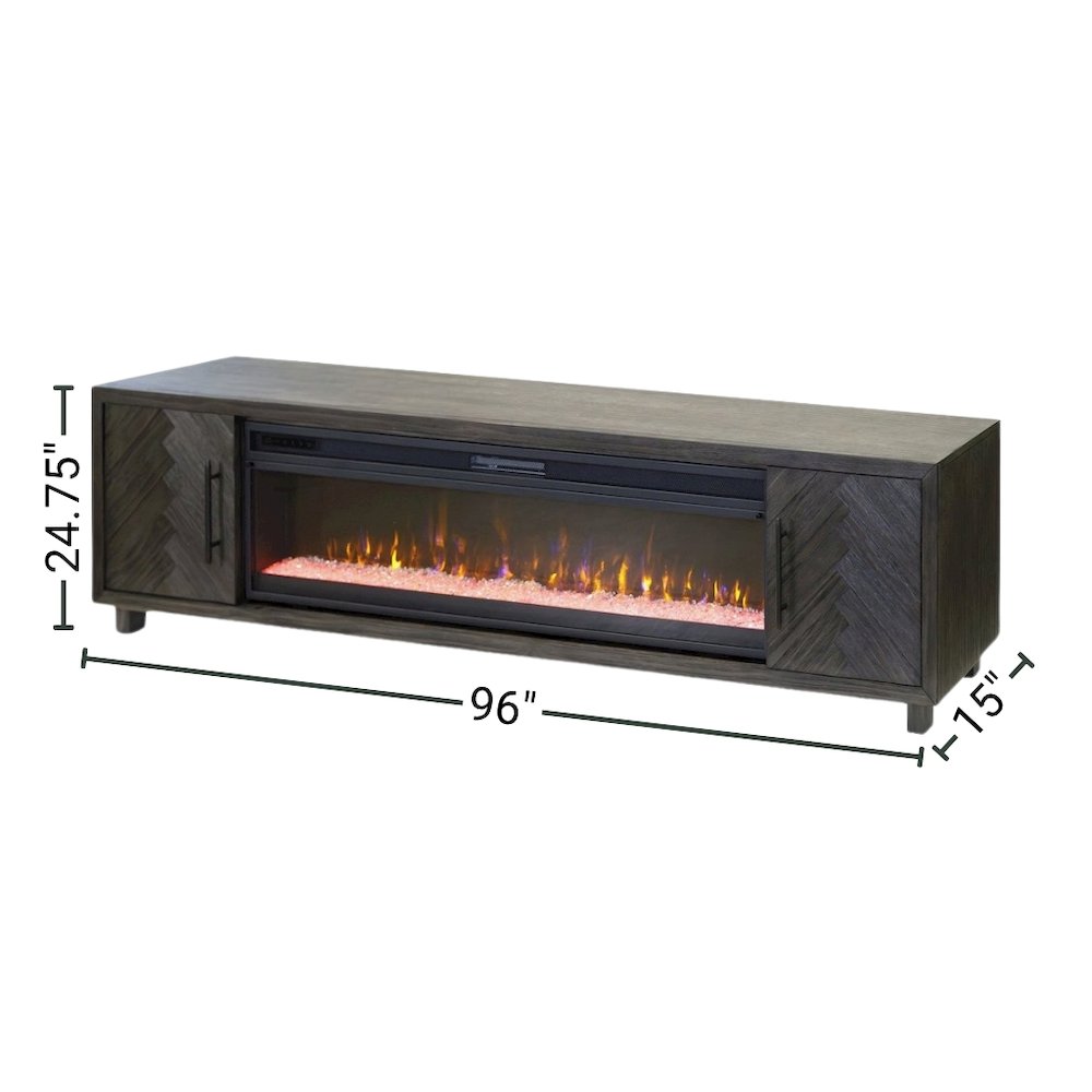 Gray Electric Fireplace TV Stand, Entertainment Console for Living Room. Picture 13