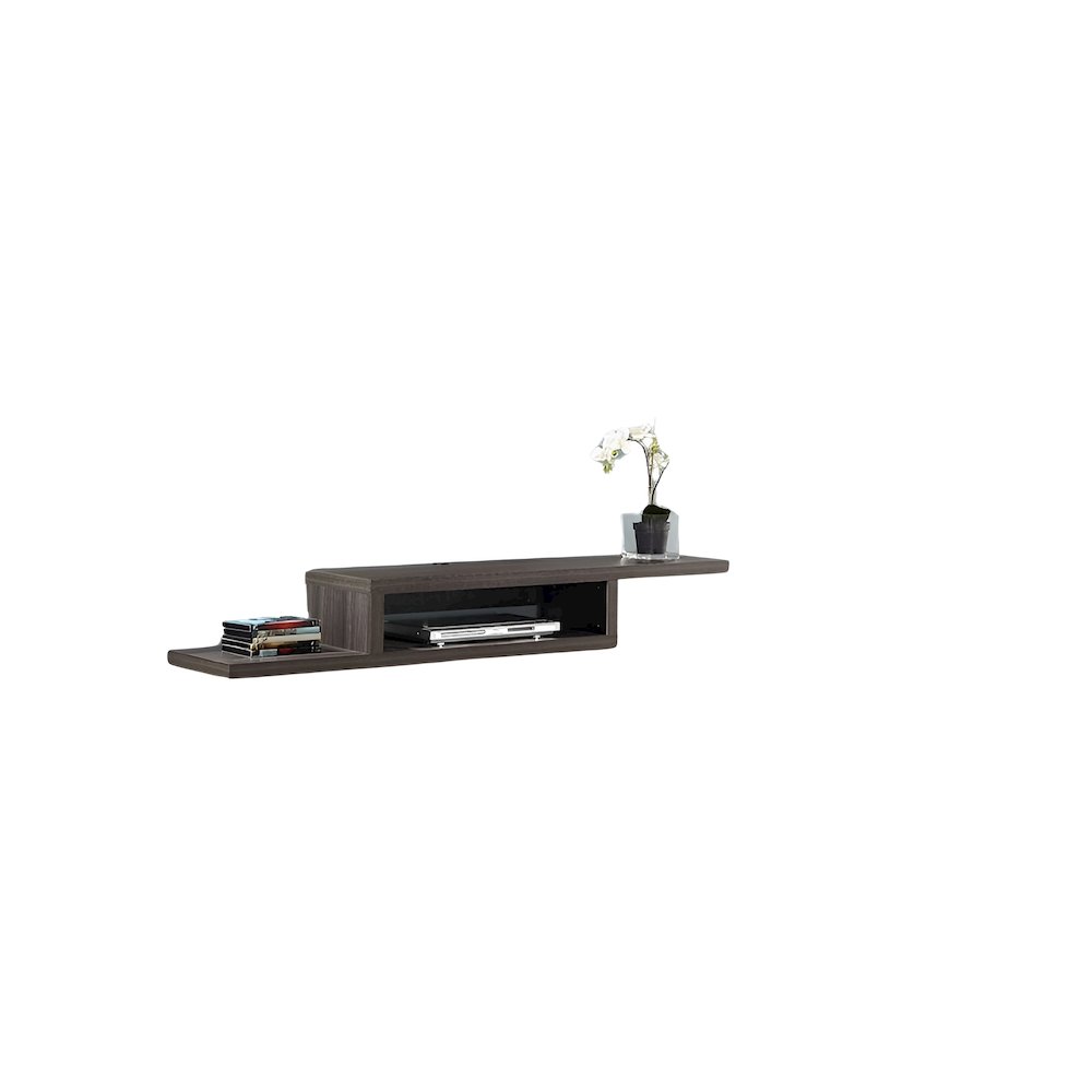 Floating TV Skyline Walnut Stand Wall Mounted Console, 60-Inch Wood Shelf. Picture 1