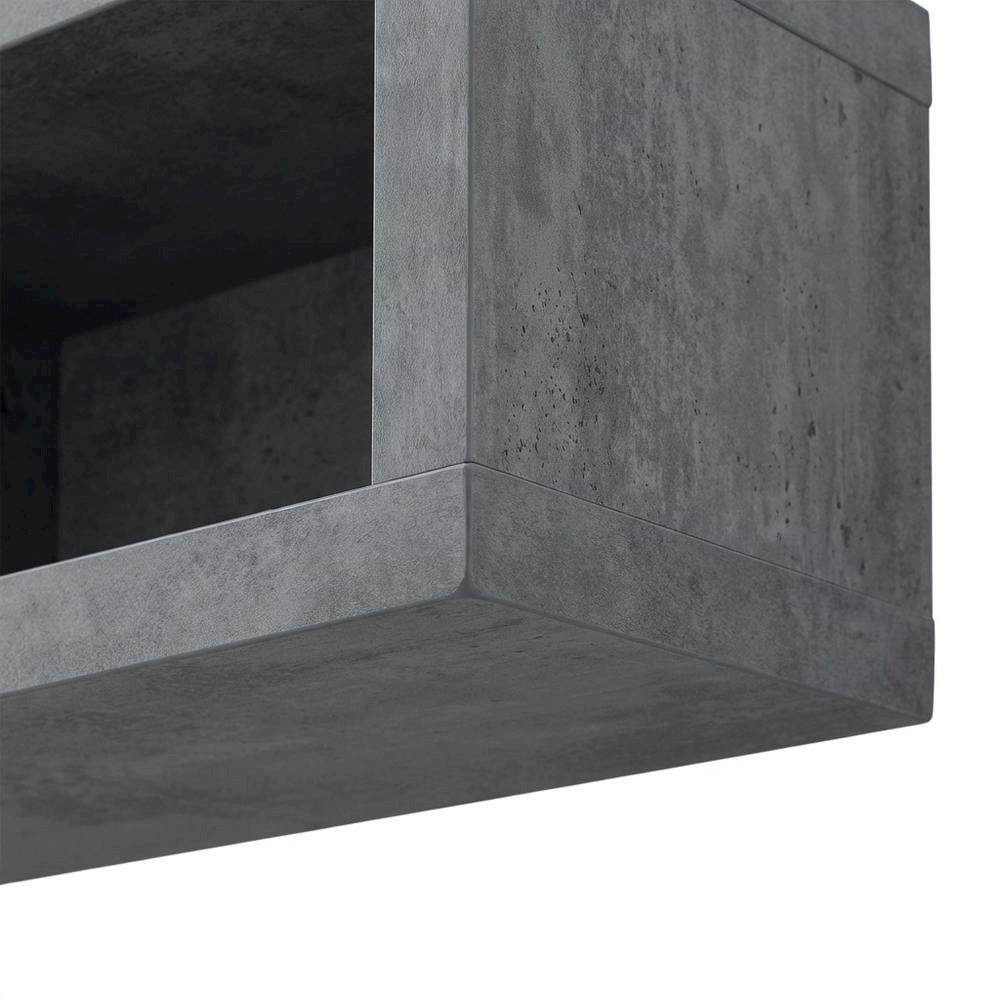 Floating TV Stand Wall Mounted Console, Gray Wood Entertainment Shelf. Picture 6