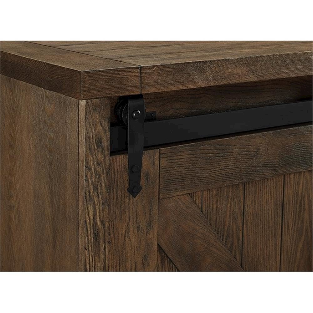 Avondale 60" TV Console, Barn Door, Brown. Picture 6