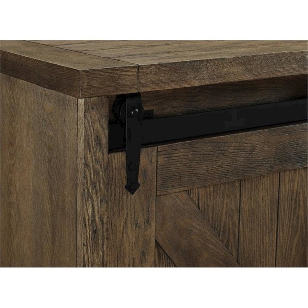 Avondale 60" TV Console, Barn Door, Brown. Picture 4