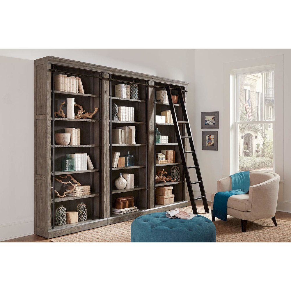 Avondale 8' Tall Bookcase Wall With Ladder. Picture 7