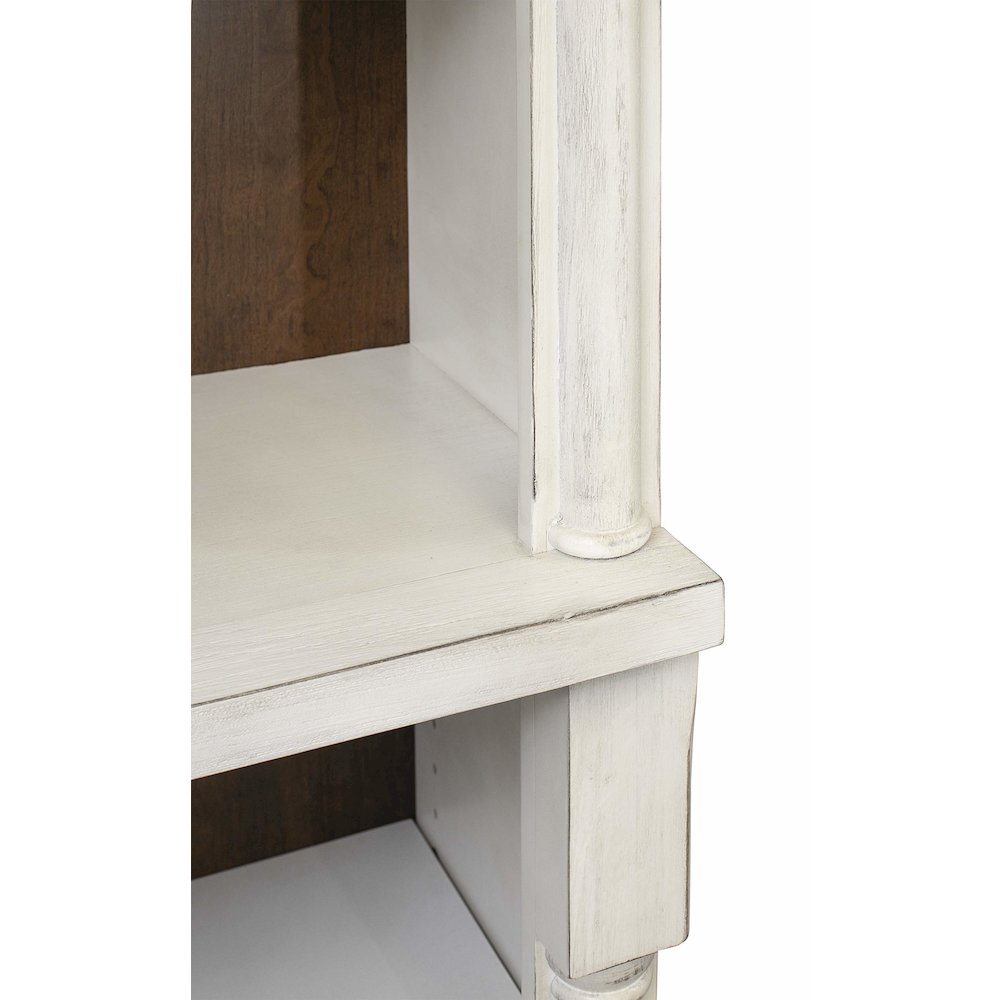 Durham Two Rustic Open 8' Wood Bookcase, White. Picture 3