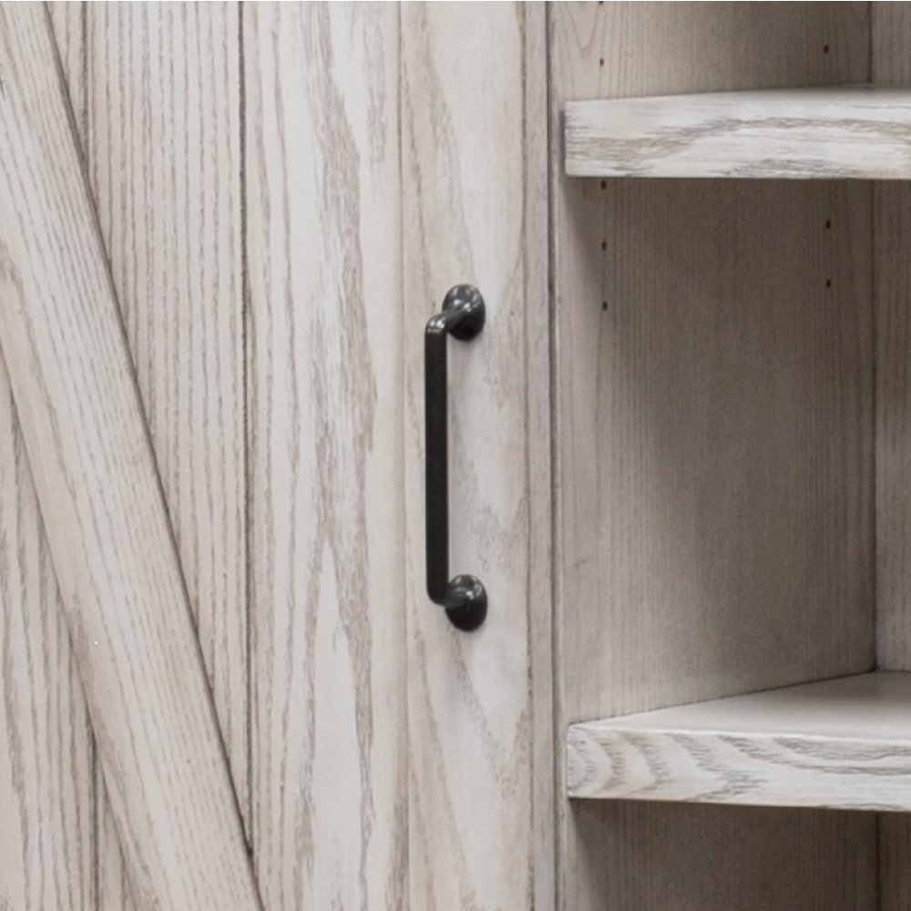 Avondale Rustic Barn Door Bookcase, White. Picture 3