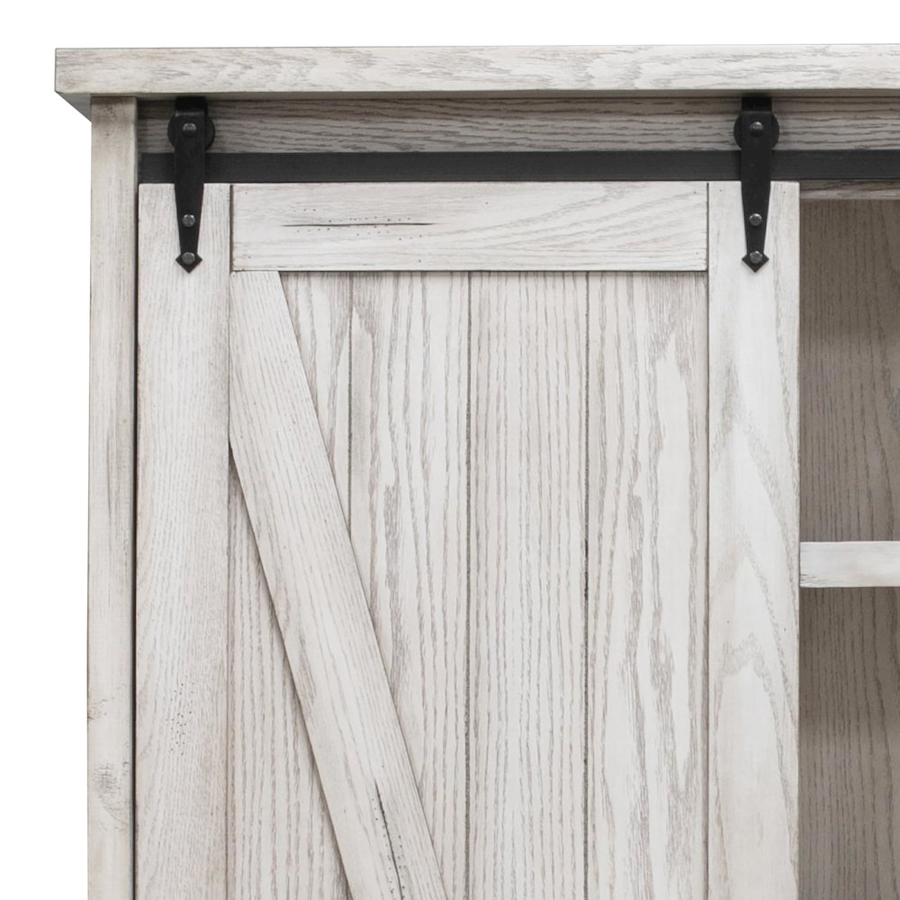 Avondale Rustic Barn Door Bookcase, White. Picture 6