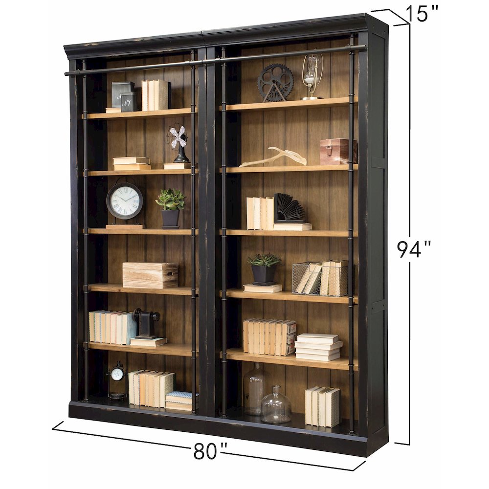 Toulouse Two 8' Tall Bookcase Wall With Ladder. Picture 4