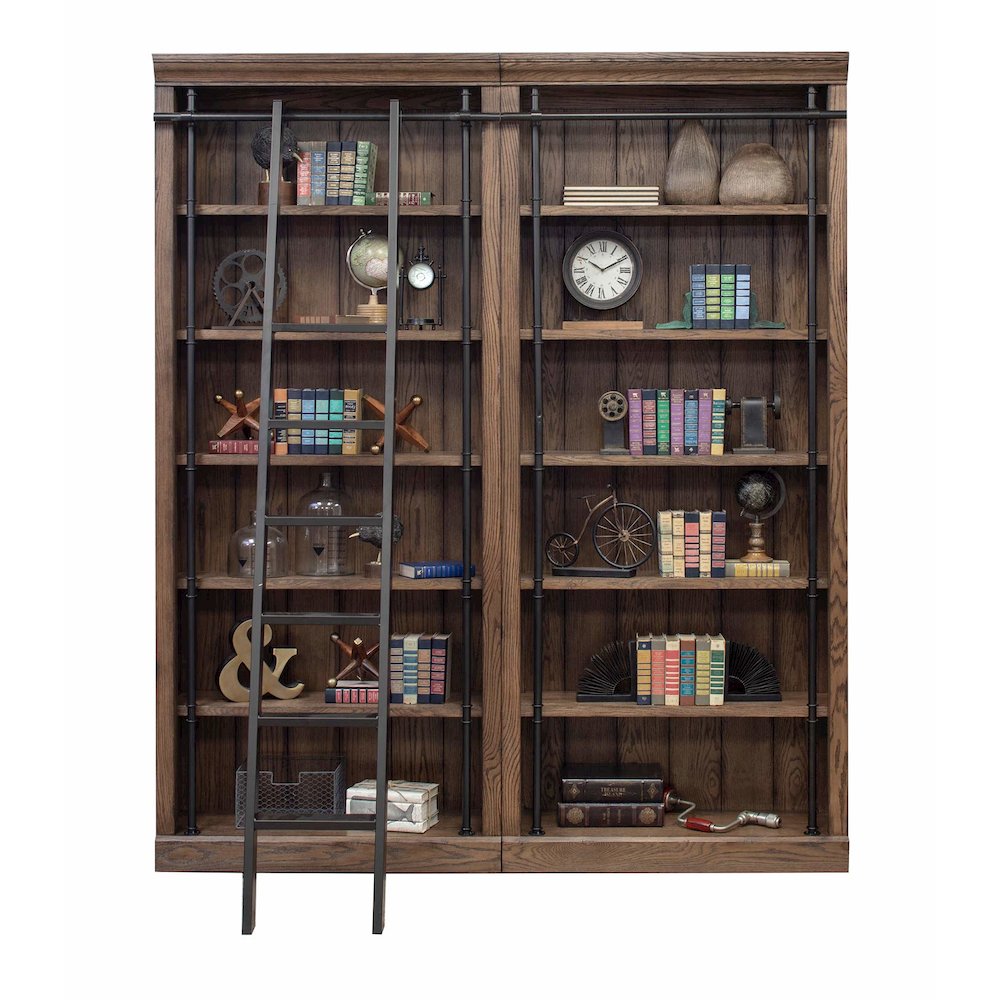 Avondale 8' Tall Bookcase Wall With Ladder, Storage. Picture 1