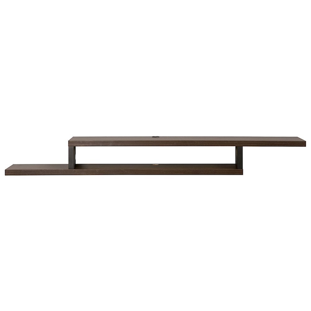 Floating TV Skyline Walnut Stand Wall Mounted Console, 60-Inch Wood Shelf. Picture 1