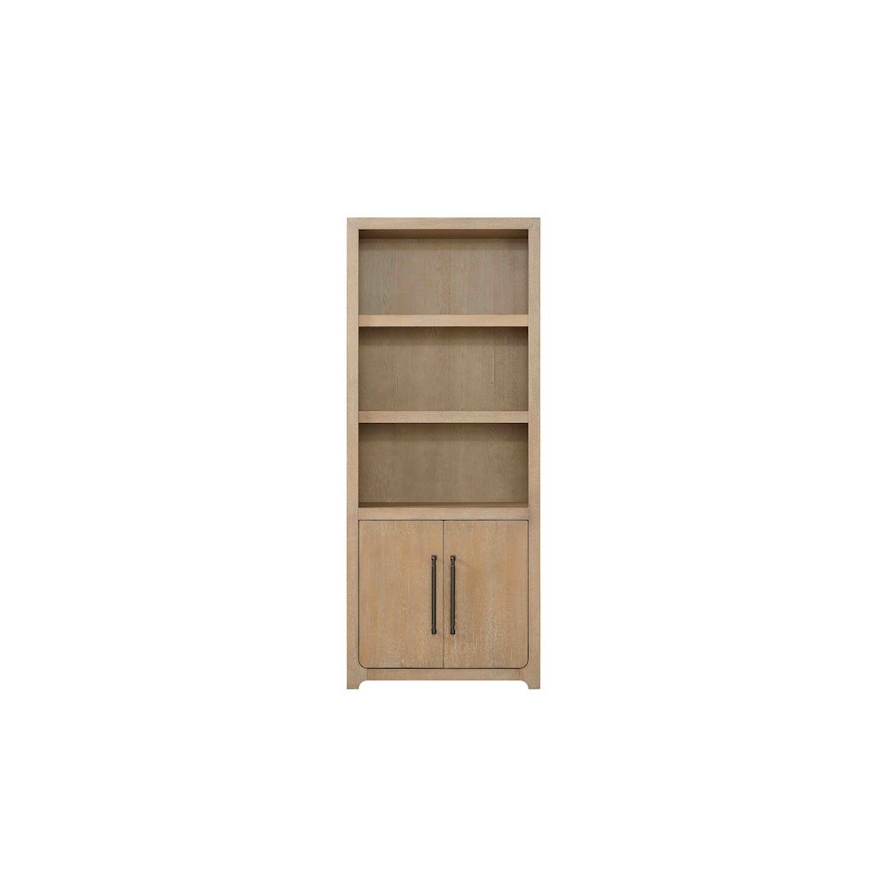 Wood Bookcase with Doors and Storage, Tall Bookshelf with Enclosed Shelves. Picture 6
