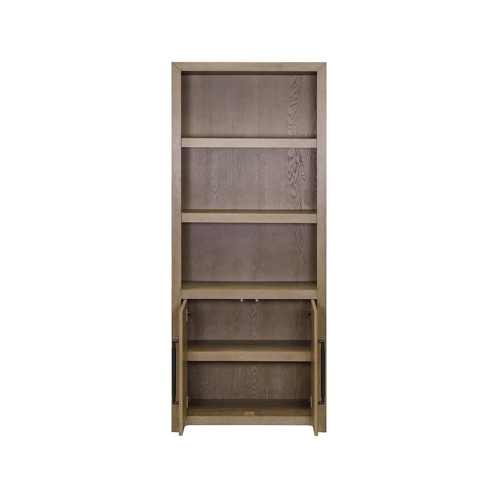Wood Bookcase with Doors and Storage, Tall Bookshelf with Enclosed Shelves. Picture 11